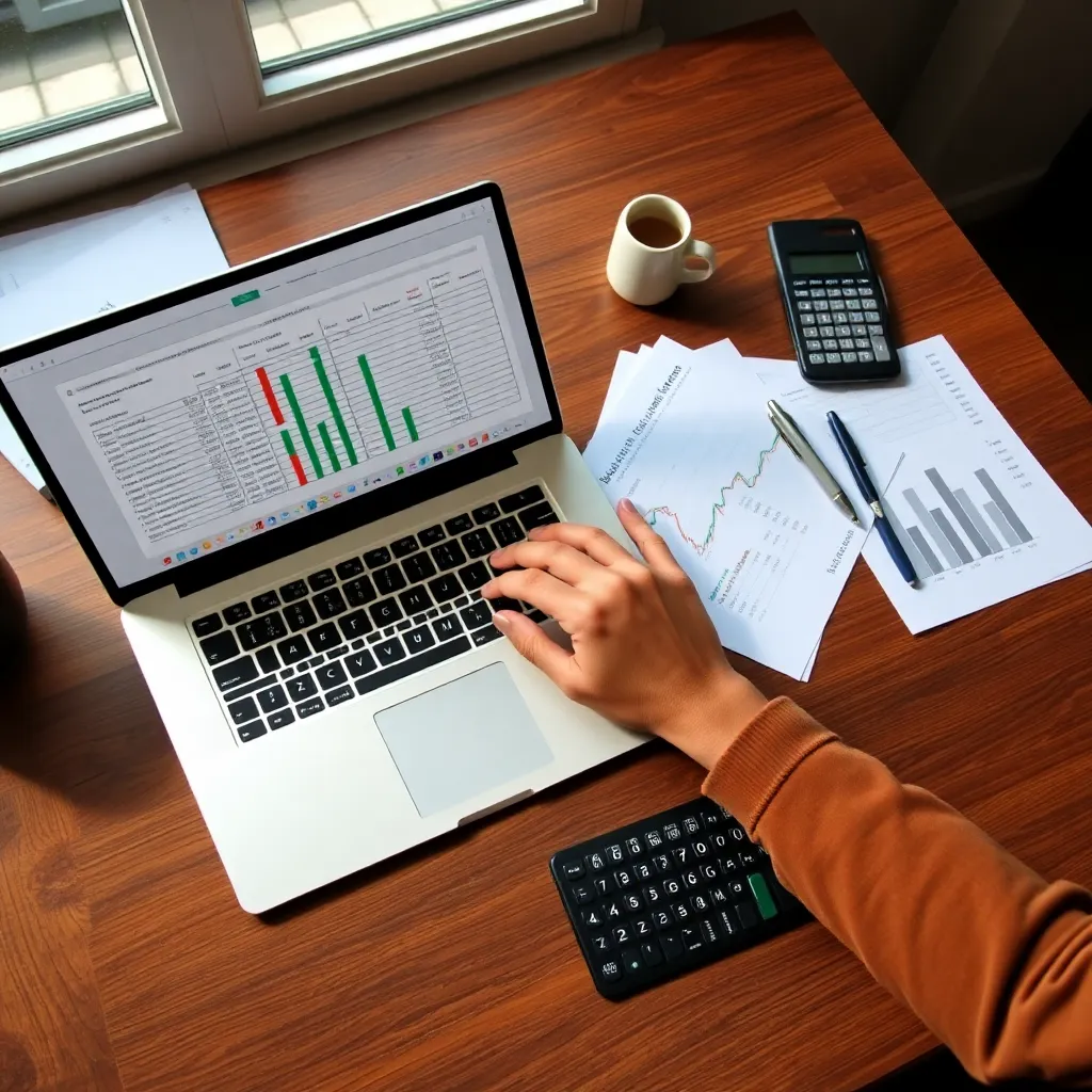 Persoon die een budget maakt met Nederlandse financiële documenten